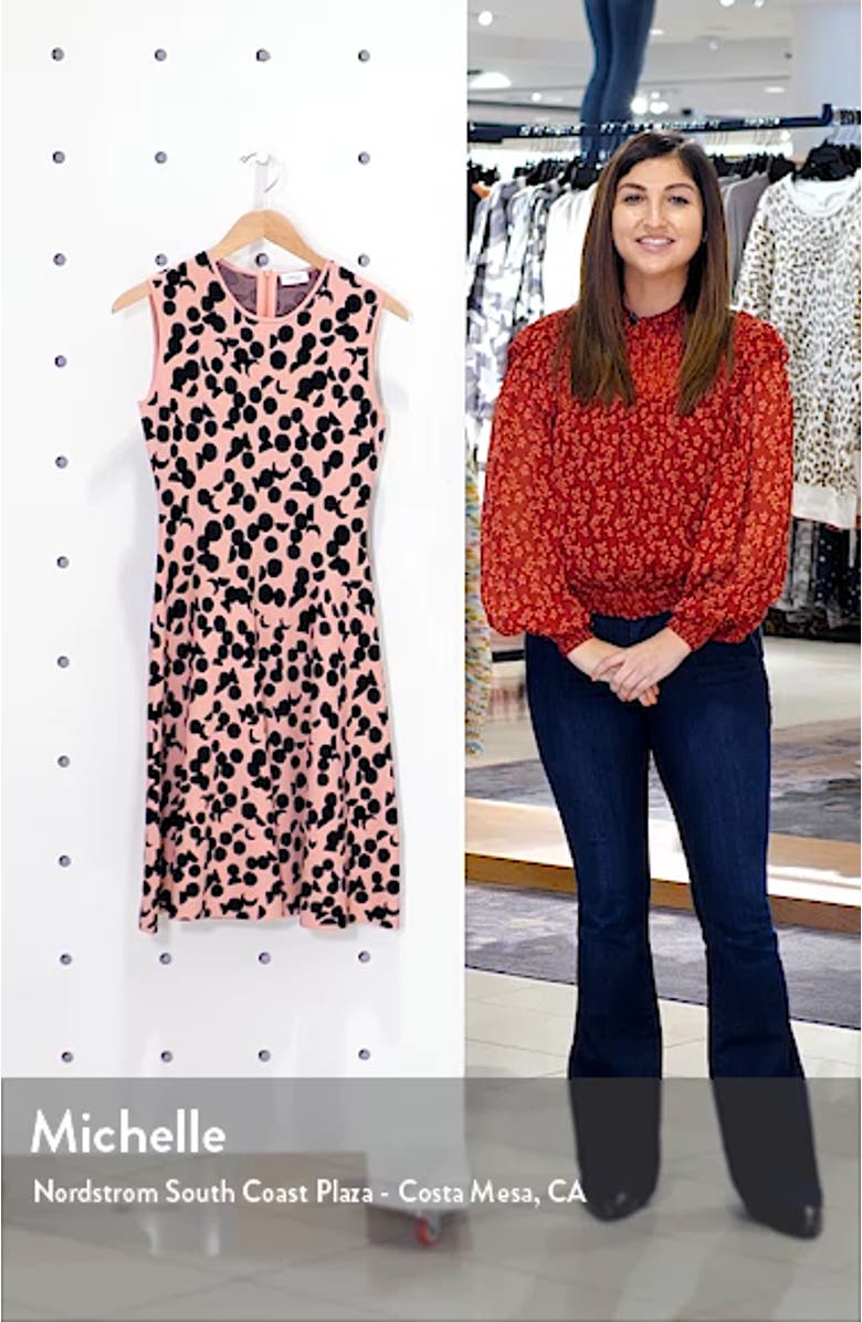 Luna Dot Jacquard Fit & Flare Dress, sales video thumbnail