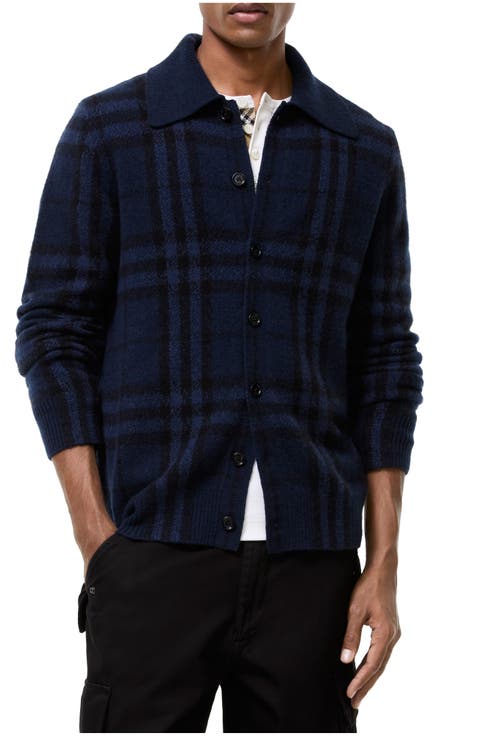 Check Cashmere Cardigan