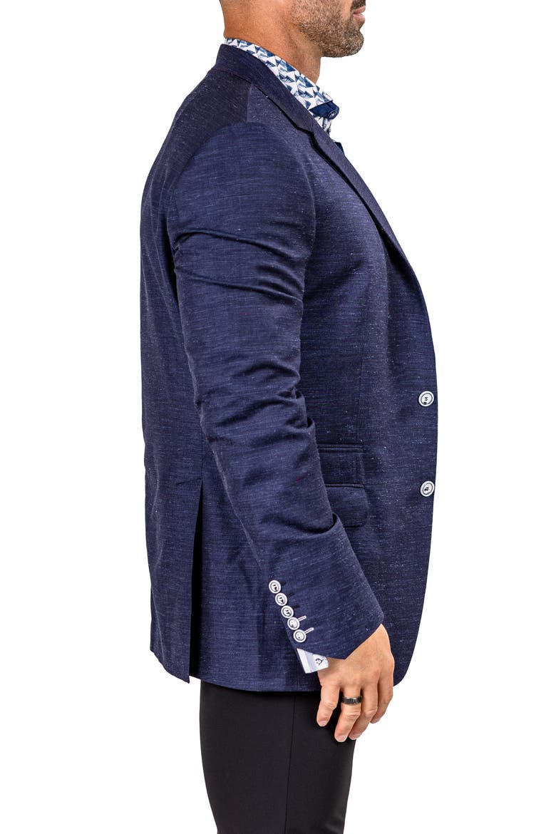 Socrate Marthyr033 Blue Slub Wool & Silk Blend Wool Sport Coat, Alternate, color, BLUE