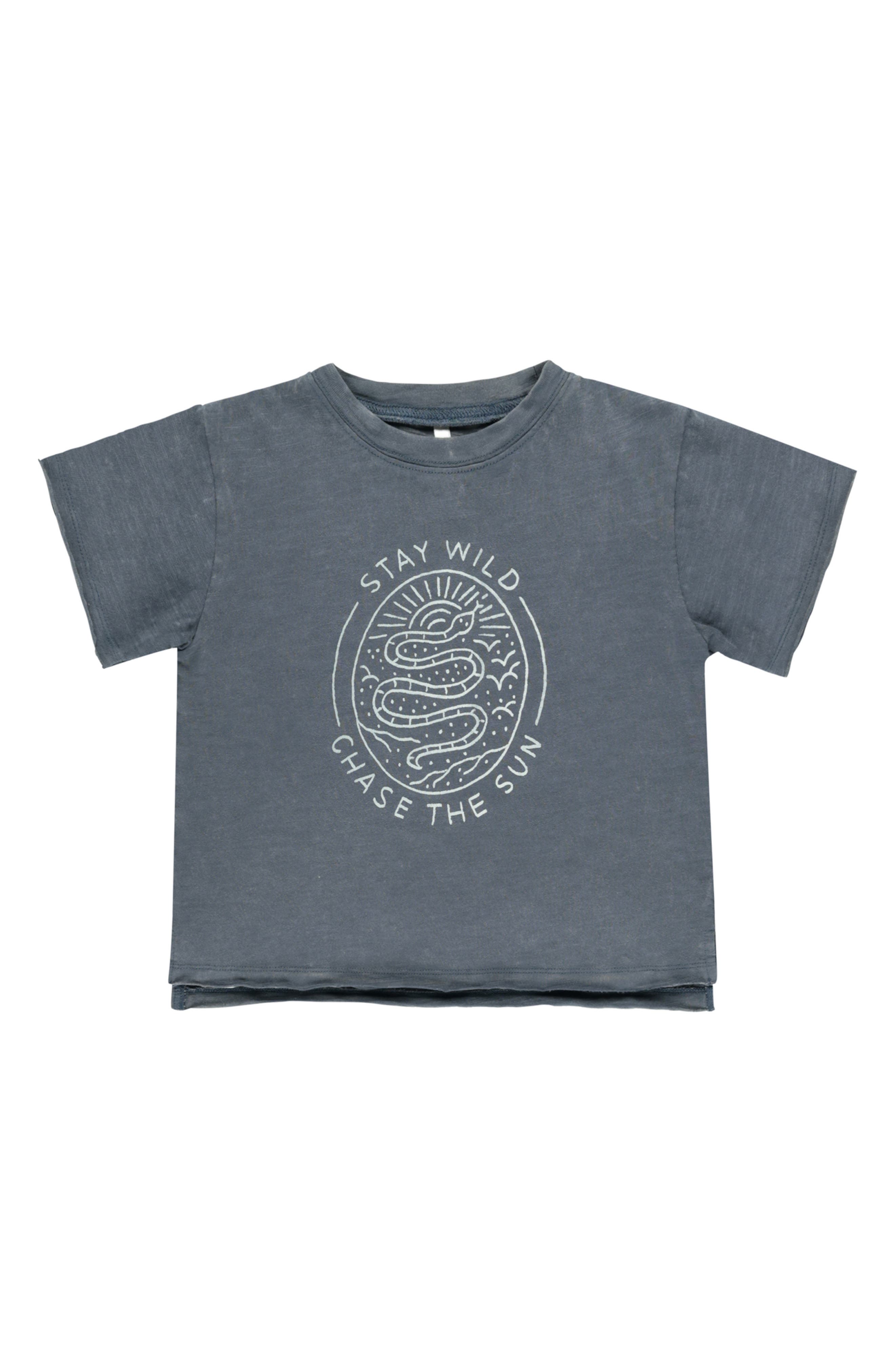 Rylee + Cru Kids' Raw Edge Cotton Graphic T-Shirt