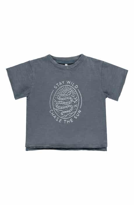 Rylee + Cru Kids' Raw Edge Cotton Graphic T-Shirt