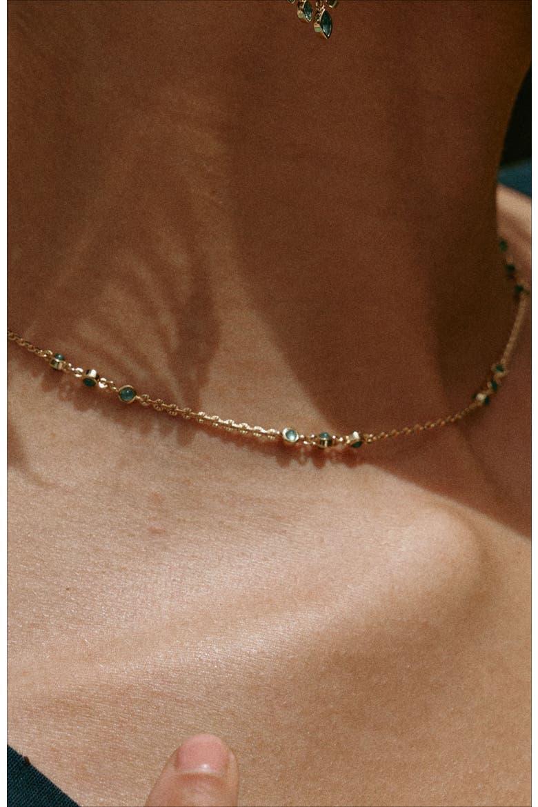 Verdant Whisper Necklace, Alternate, color, Gold & Green