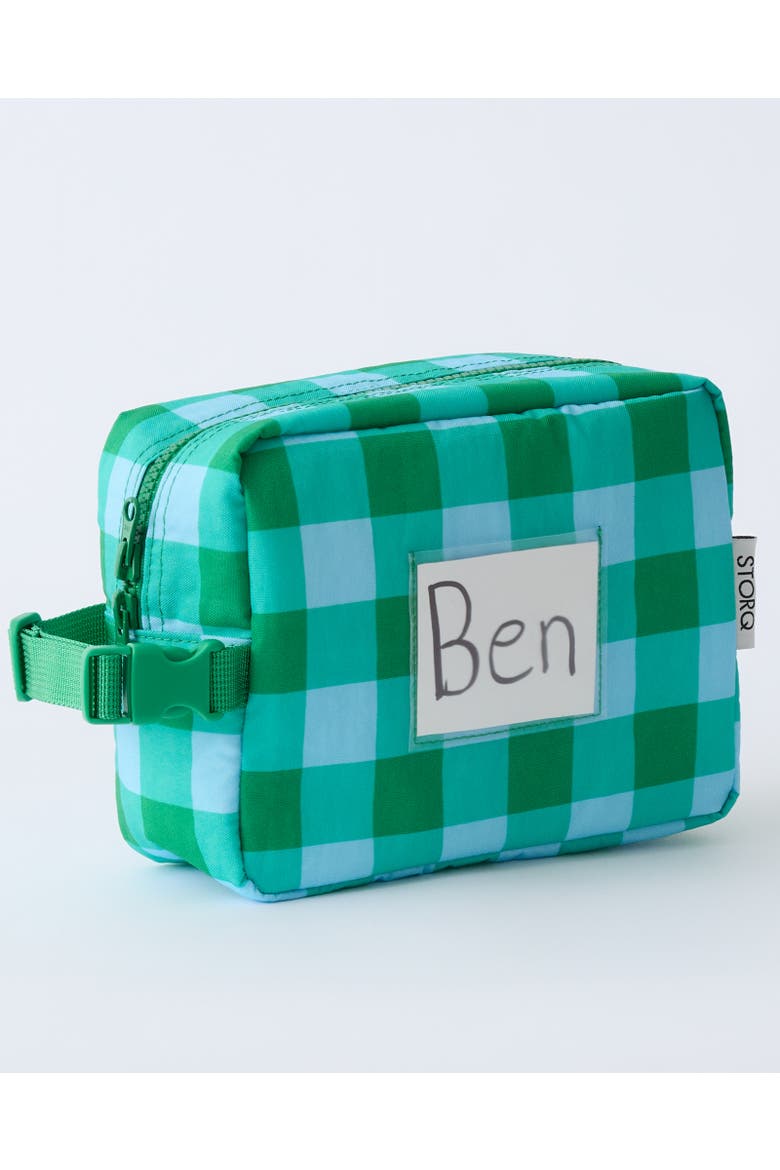 Mini Cooler Bag, Main, color, Teal Gingham