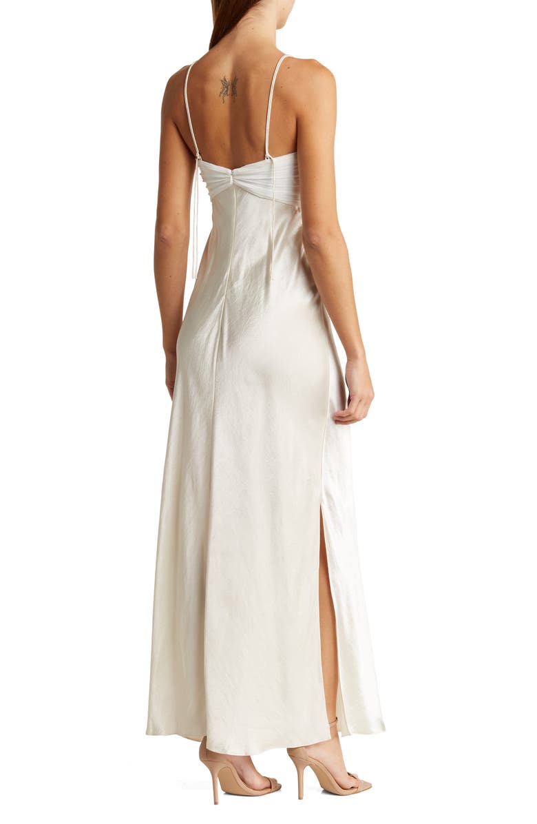 FRAME Ruched Mixed Media Maxi Dress, Alternate, color, 