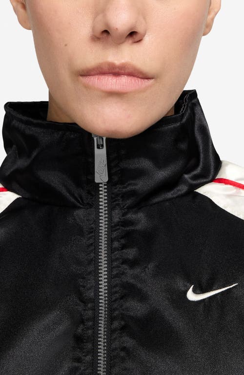 Nike Sportswear Street Insulated Track Half Zip Anorak In Black/sail/university Red