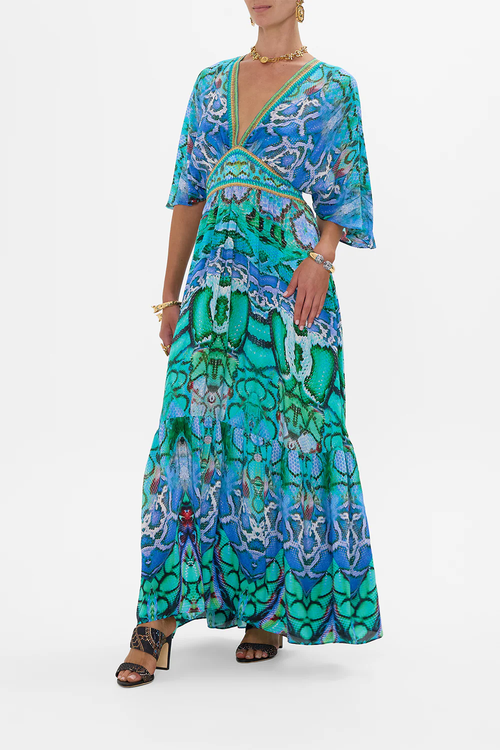 CAMILLA CAMILLA WAISTED DRESS WITH HEM RUFFLE LAND OF WONDER