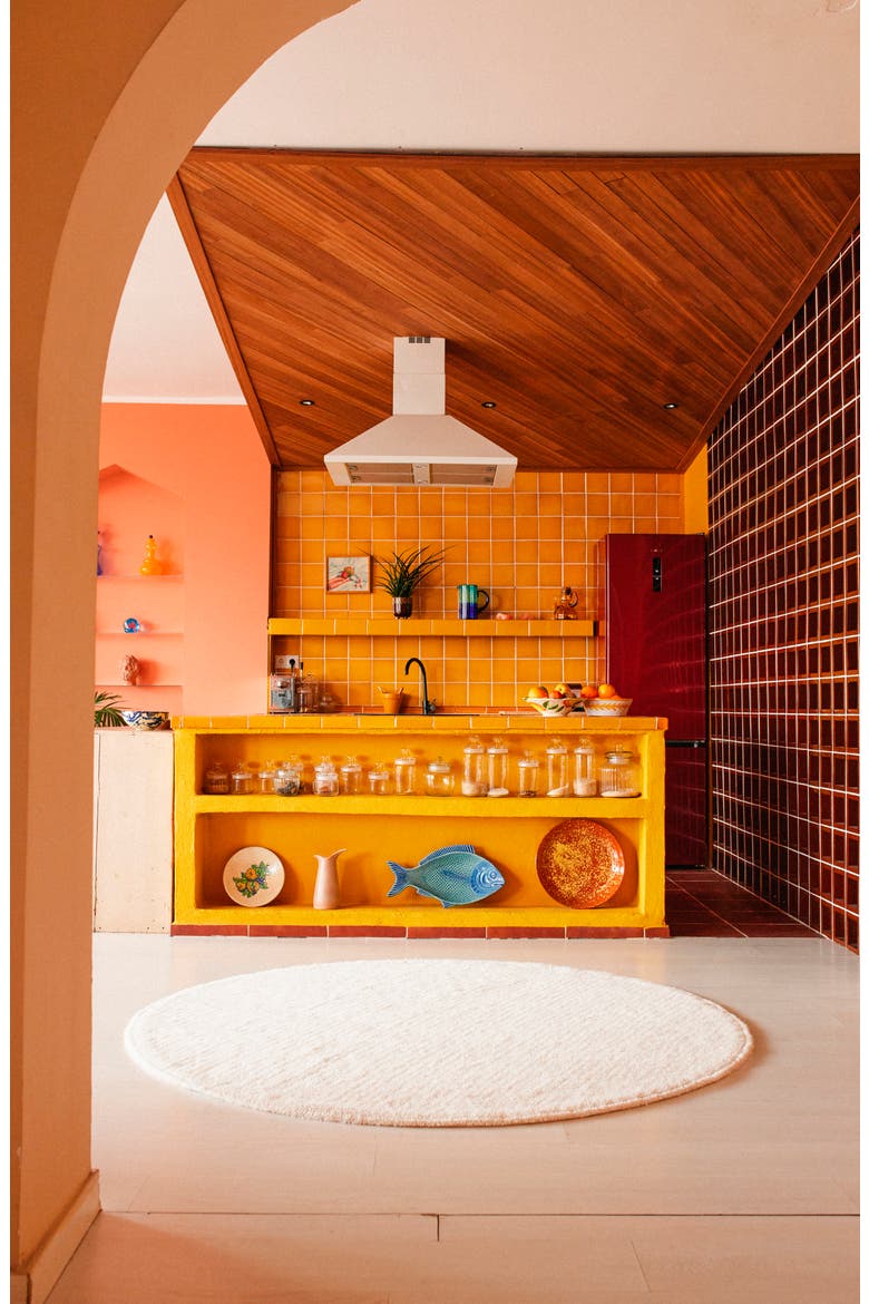 Woolable Round Washable Wool Rug, Alternate, color, NATURAL