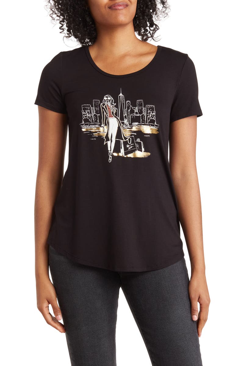 Edista Shop NY Short Sleeve A-Line T-Shirt, Main, color, 