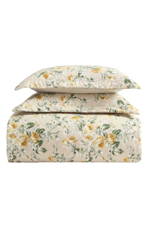 Roses Quilt & Sham Set