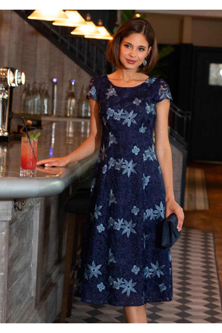 Charlotte Lace Dress, Alternate, color, Midnight Blue