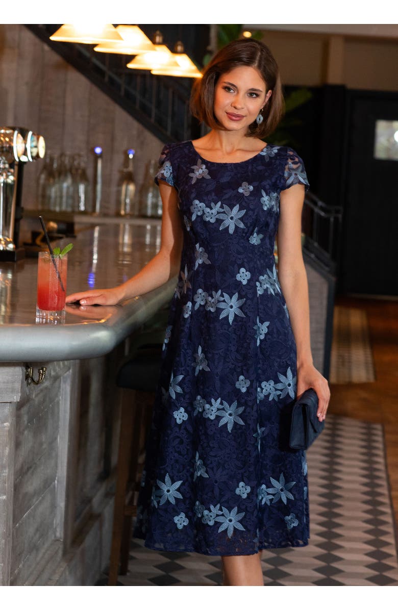 Alie Street London Charlotte Lace Dress, Alternate, color, Midnight Blue