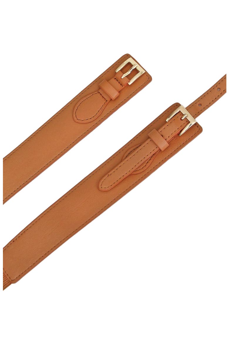 London Fog Leather Waist Belt, Alternate, color, Brown