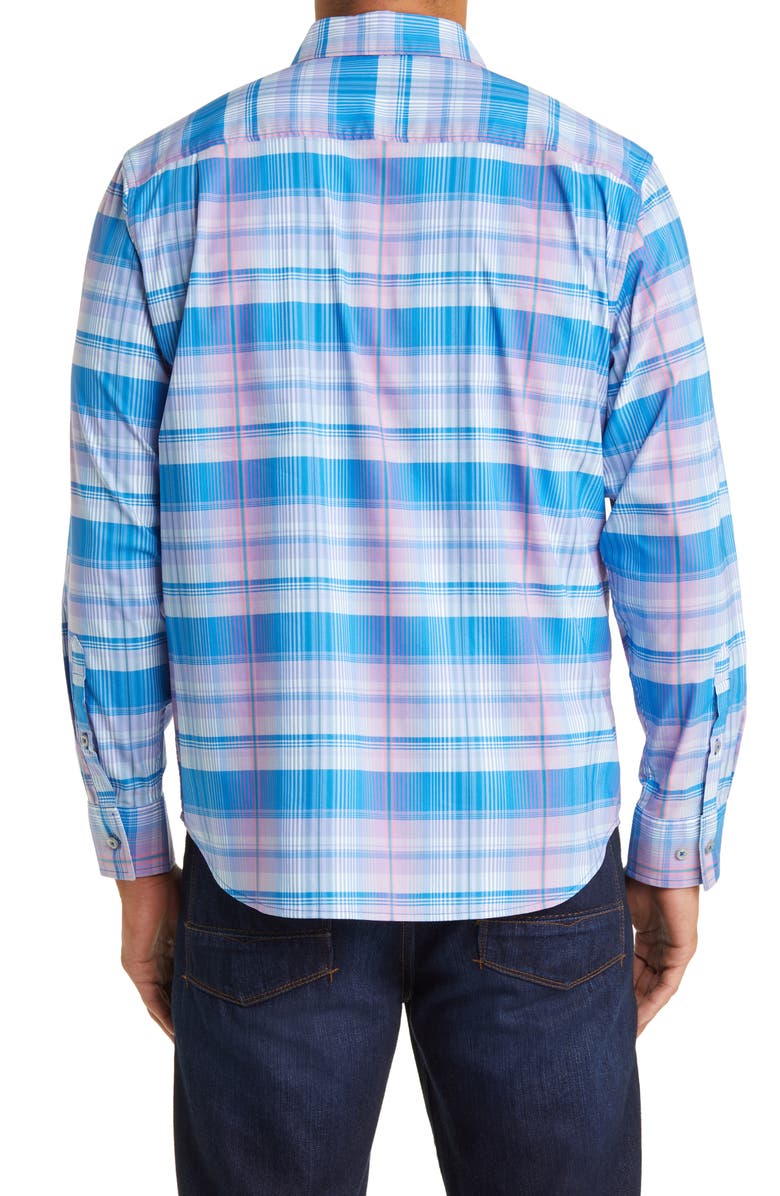 Tommy Bahama Sarasota Stretch IslandZone<sup>®</sup> Prismatic Plaid Button-Up Shirt, Alternate, color,