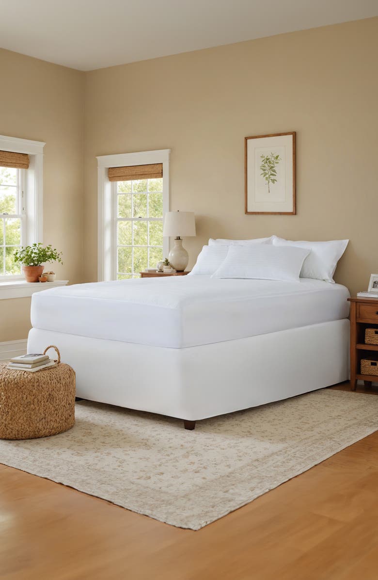 HOMESPUN Fitted Mattress Protector, Alternate, color, White