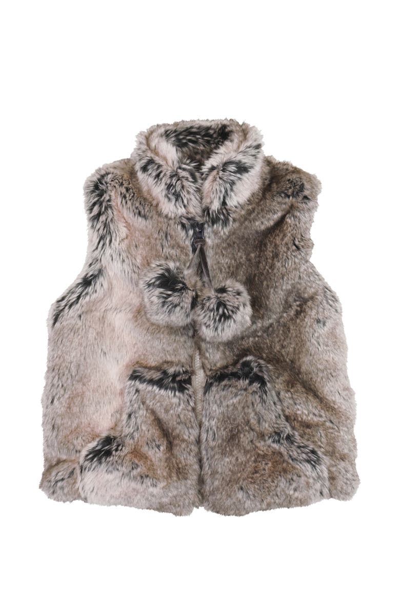 Widgeon Faux Fur Plush Zip Front Vest, Main, color, Wild Rabbit