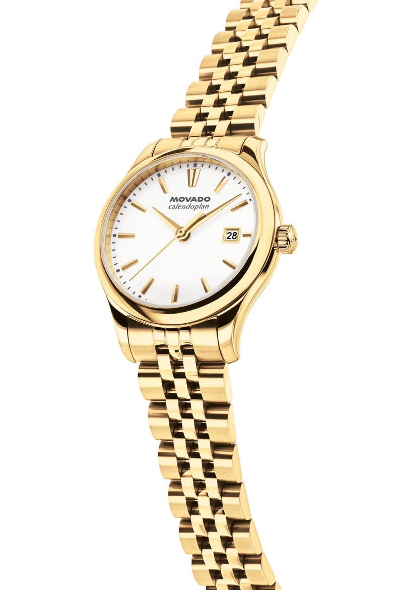 Heritage Series Calendoplan Bracelet Watch, Alternate, color, WHITE