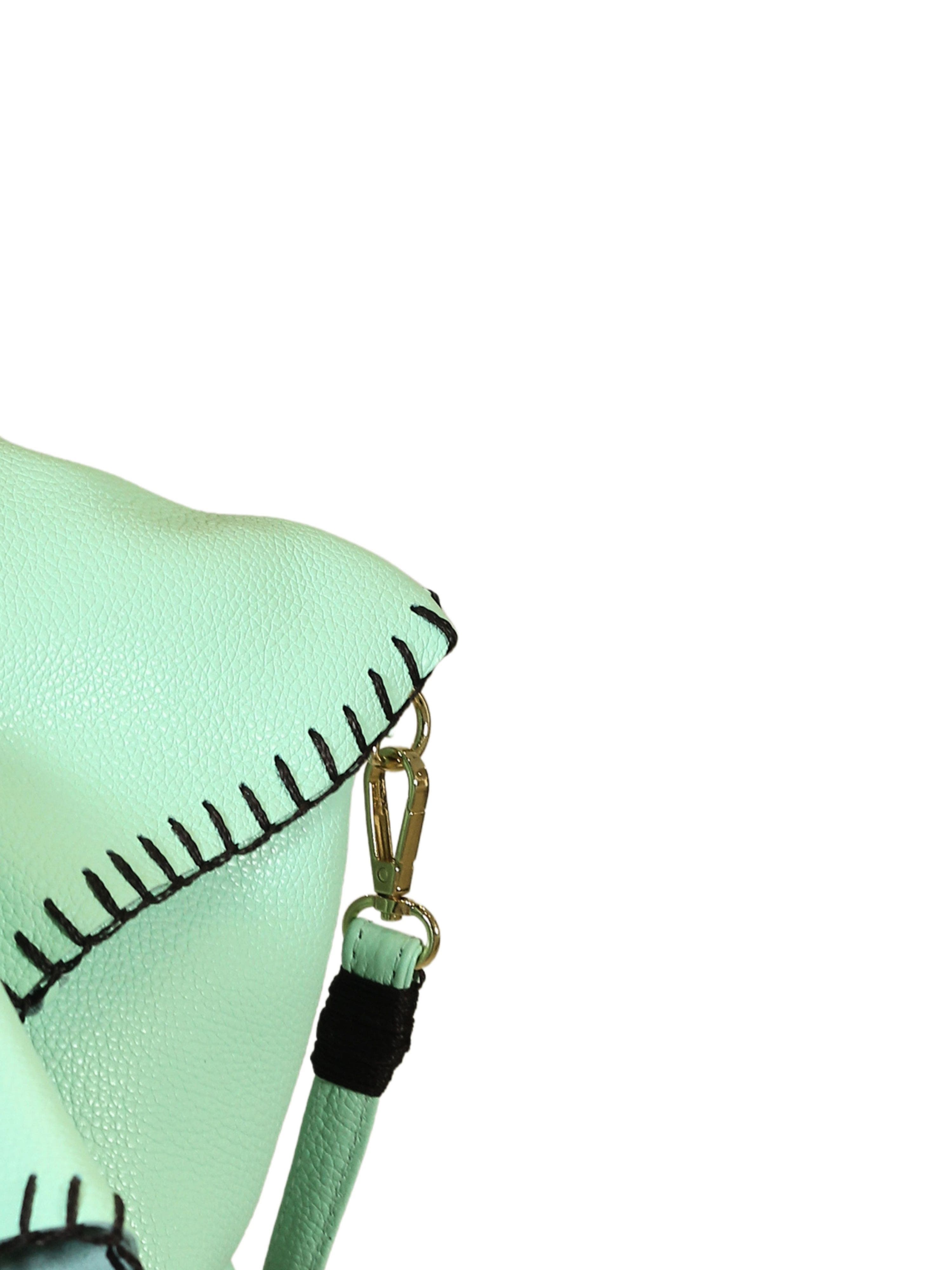 Carlos Falchi Medium Butterfly Top Grain Leather Bag, Alternate, color, Lime