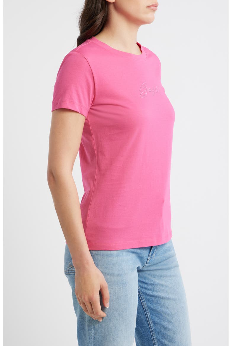 Esogo Crystal Logo Cotton Top, Alternate, color, MAGENTA