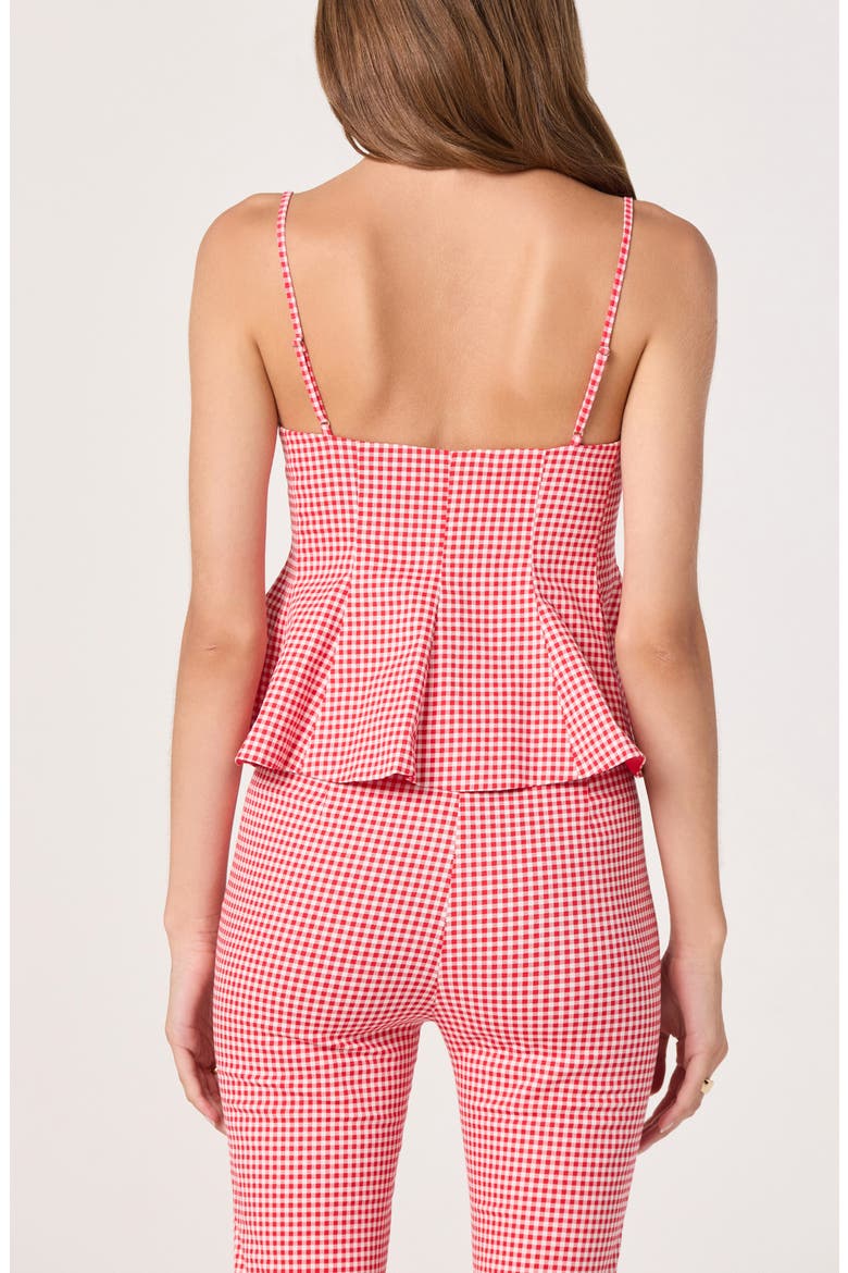 Alma Stretch Cotton Gingham Top, Alternate, color, RED GINGHAM