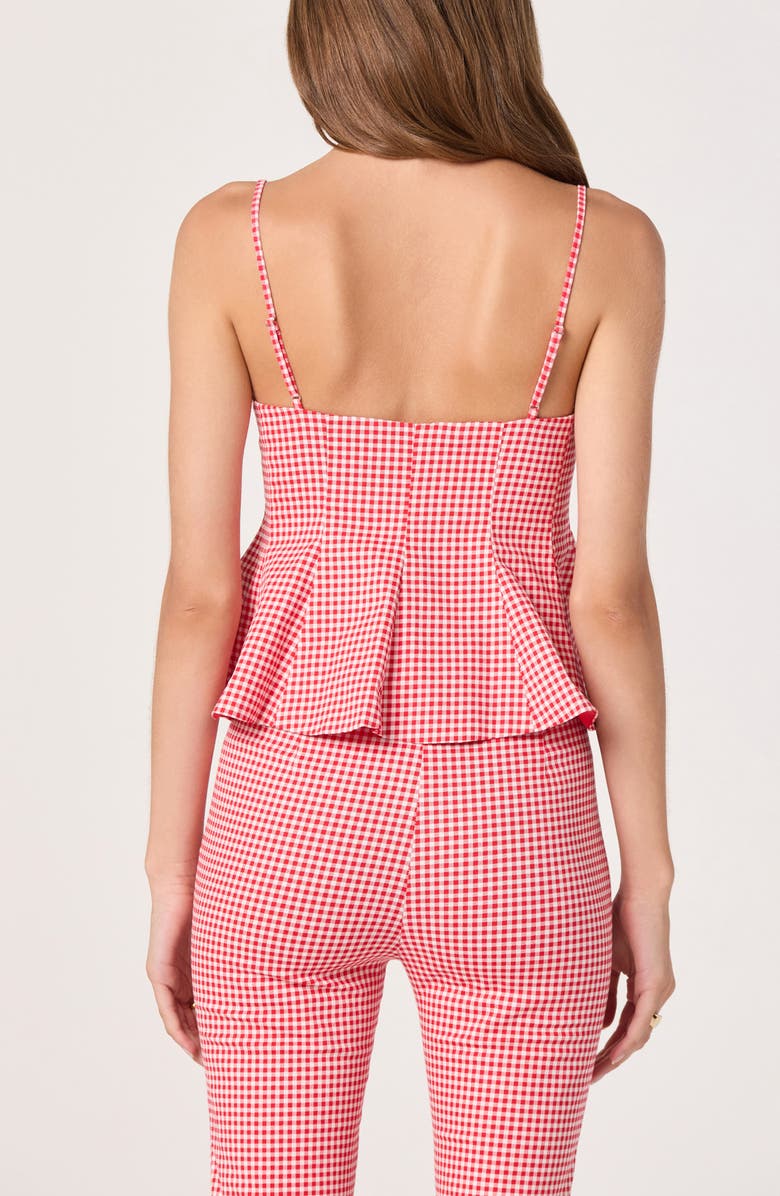 ASTR the Label Alma Stretch Cotton Gingham Top, Alternate, color, Red Gingham