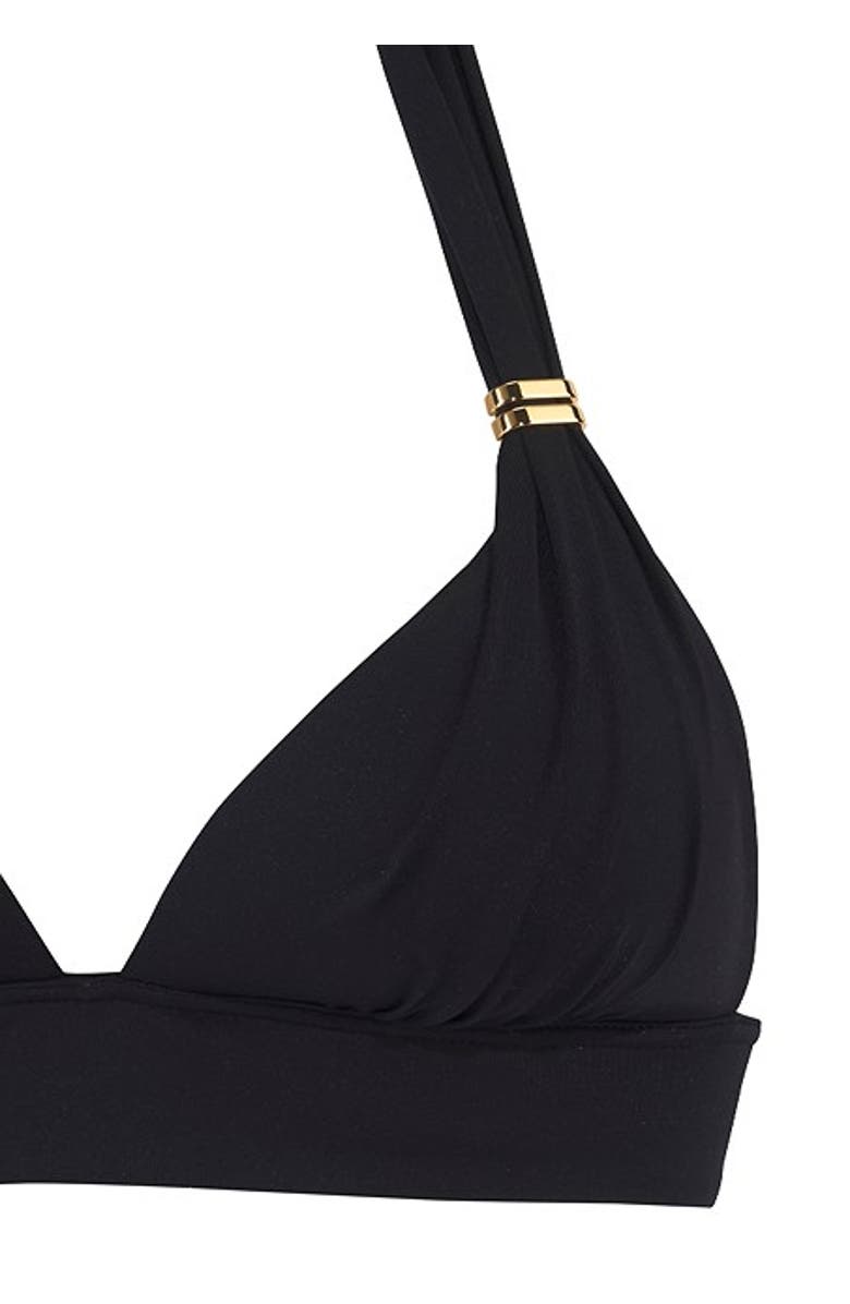 LASCANA Hardware Detail Triangle Bikini Top Size 32B, Alternate, color, Black
