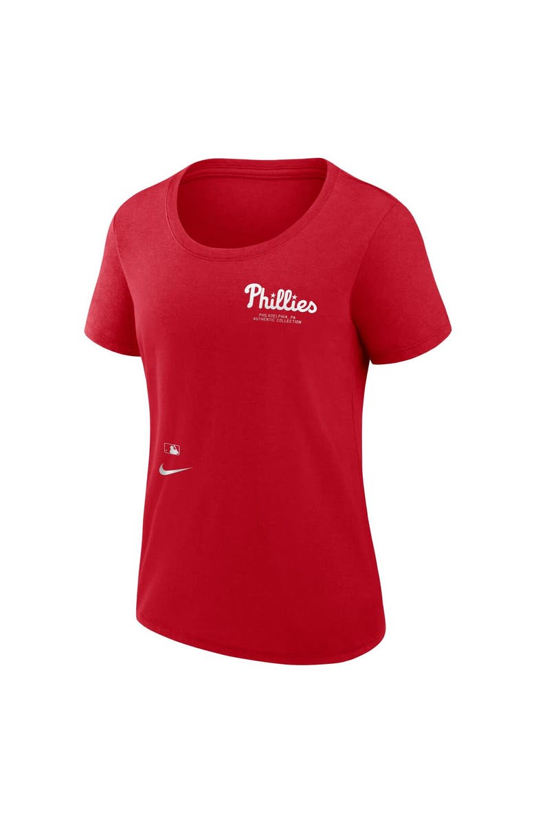 Nike Women's Nike Red Philadelphia Phillies Authentic Collection Performance Scoop Neck T-Shirt, Alternate, color, 