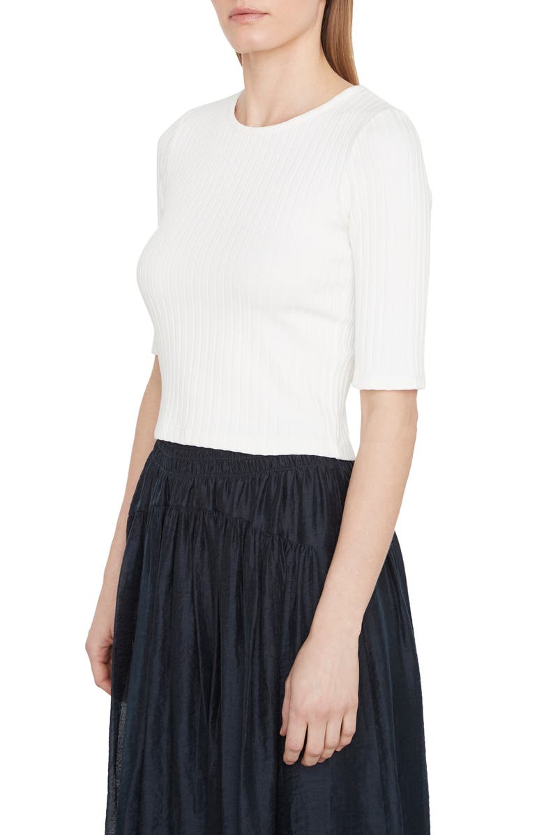 Vince Ribbed Elbow Sleeve Crop Top, Alternate, color,