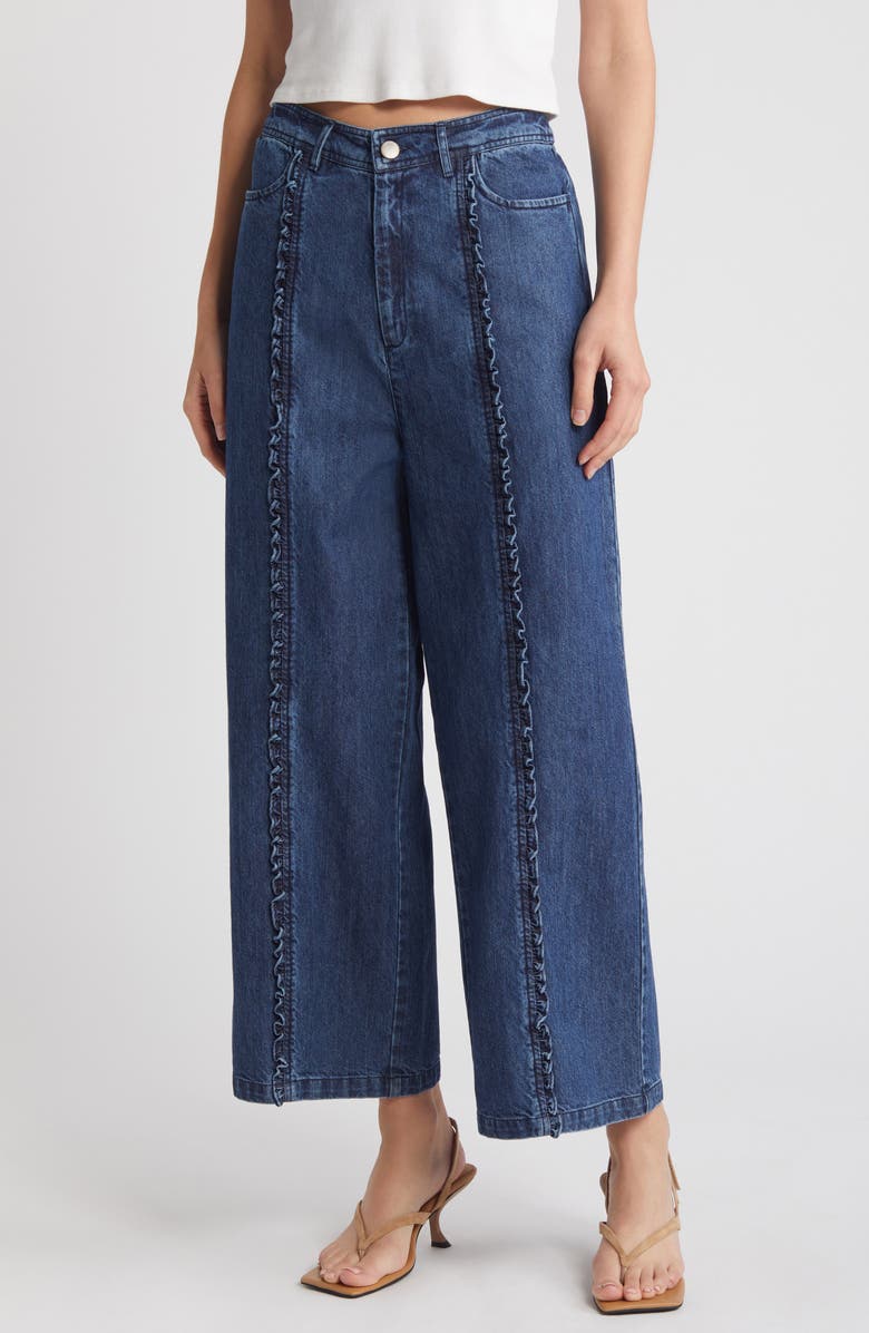 Cleobella Nigel Crop Wide Leg Jeans, Main, color, Medium Denim