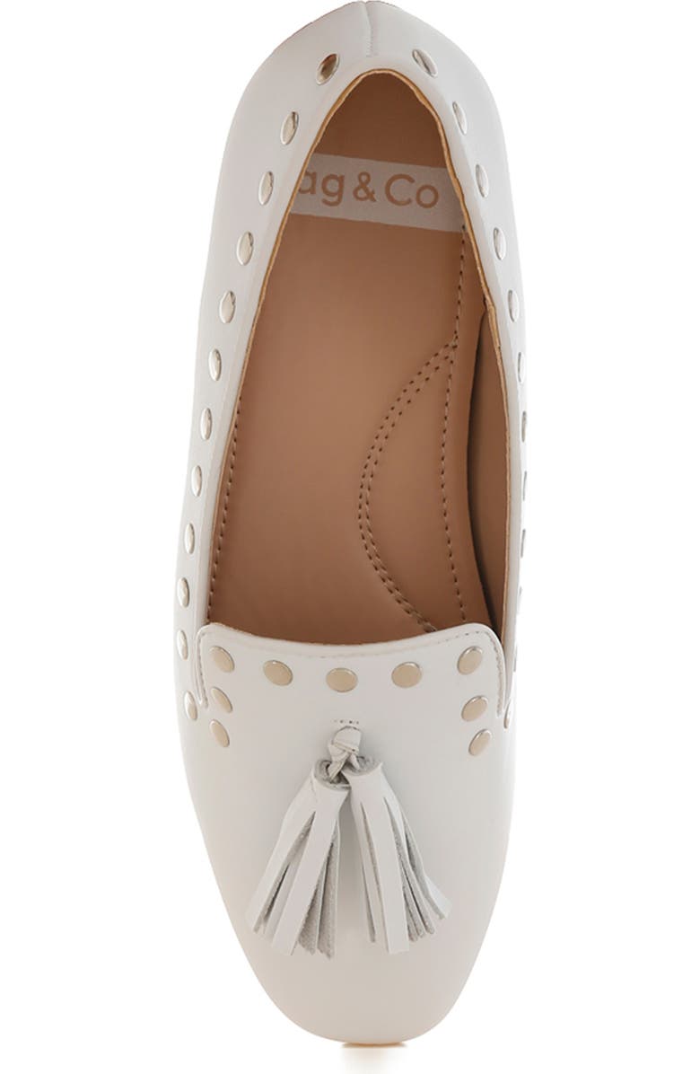 Rag & Co Philoha Studded Tassel Loafer, Alternate, color, White