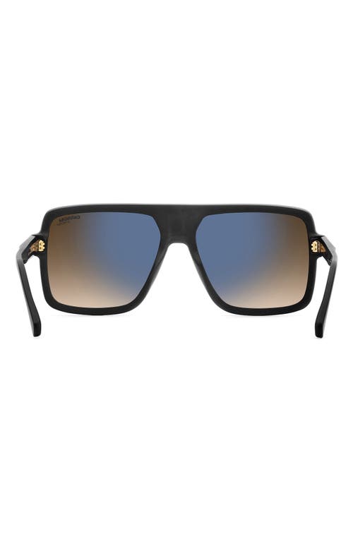 Carrera Eyewear Victory 59mm Gradient Rectangular Flat Top Sunglasses In Black Gold/black Brown Green
