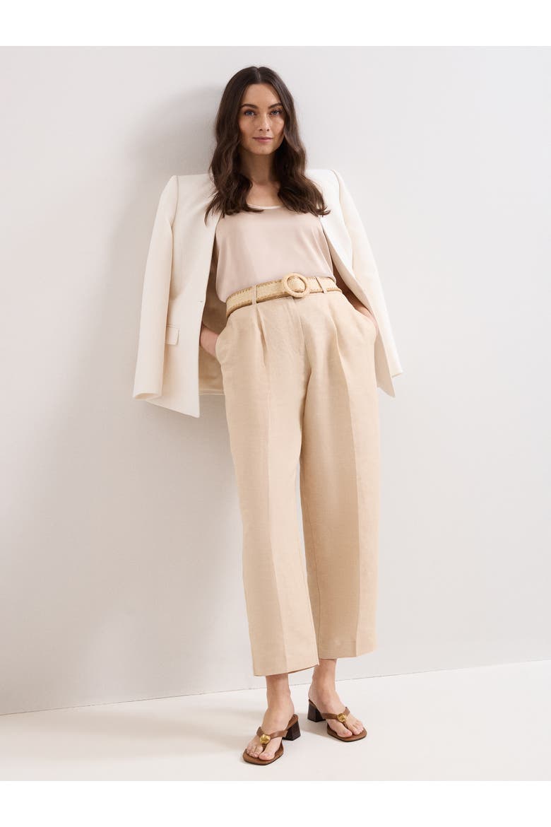 Elena Linen Trouser, Alternate, color, Neutral
