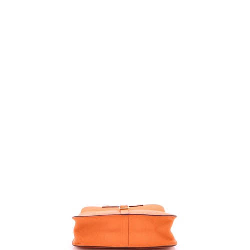 Pre-owned Hermes Hermes Halzan Bag Clemence 25 In Orange