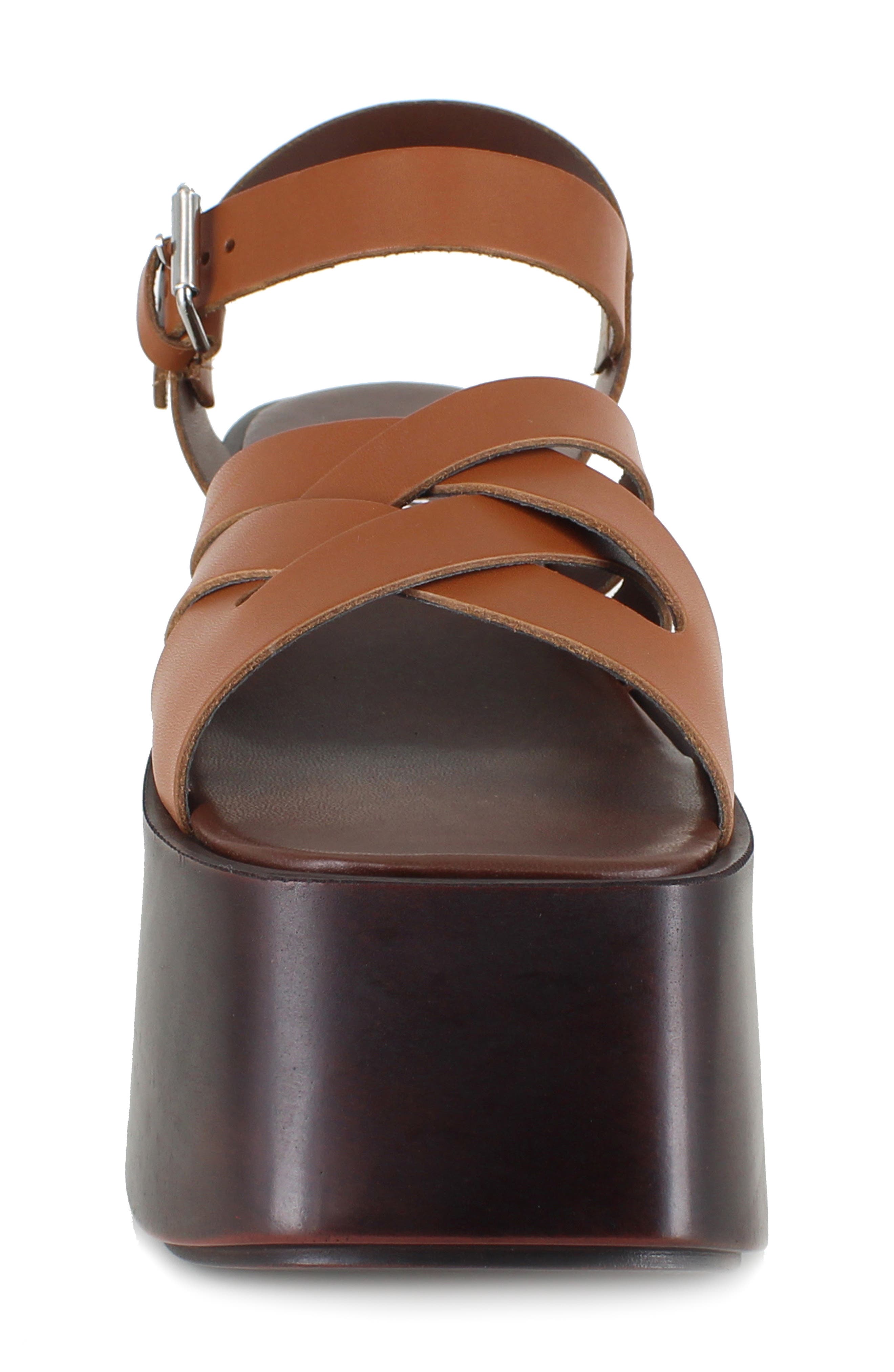 Elisabeth Ankle Strap Platform Sandal, Alternate, color, TAN LEATHER
