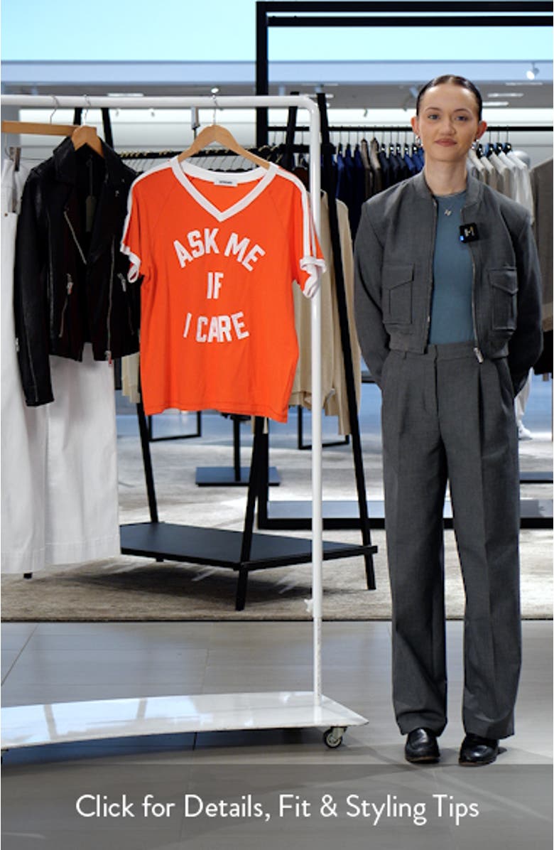 Ask Me if I Care V-Neck Cotton Graphic T-Shirt, sales video thumbnail