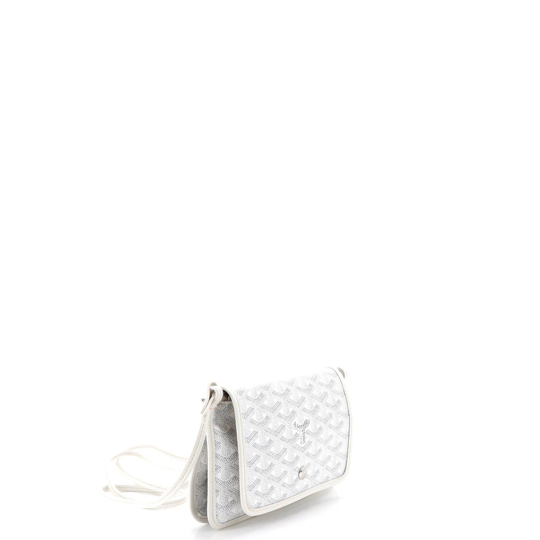 Pre-Owned Goyard Plumet Clutch Wallet Coated Canvas, Alternate, color, White