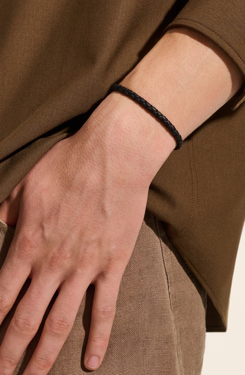 John Hardy Leather Bracelet, Gold, 5mm, Alternate, color, Black