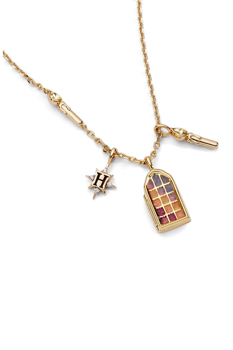 Harry Potter Hogwarts Great hall Cluster Charm Necklace, Alternate, color, Gold
