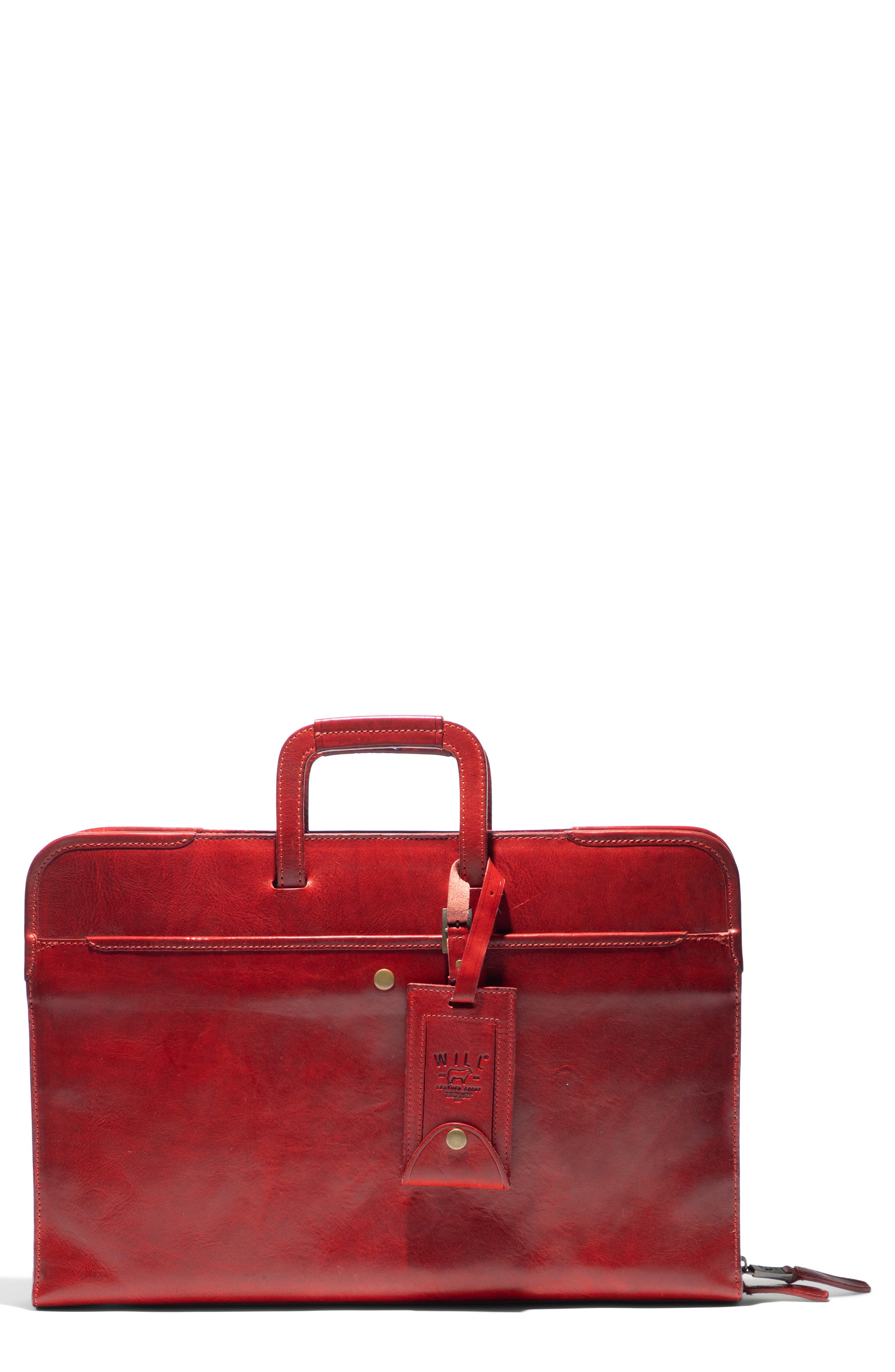 Will Leather Goods The Diplomat Attaché, Main, color, Red