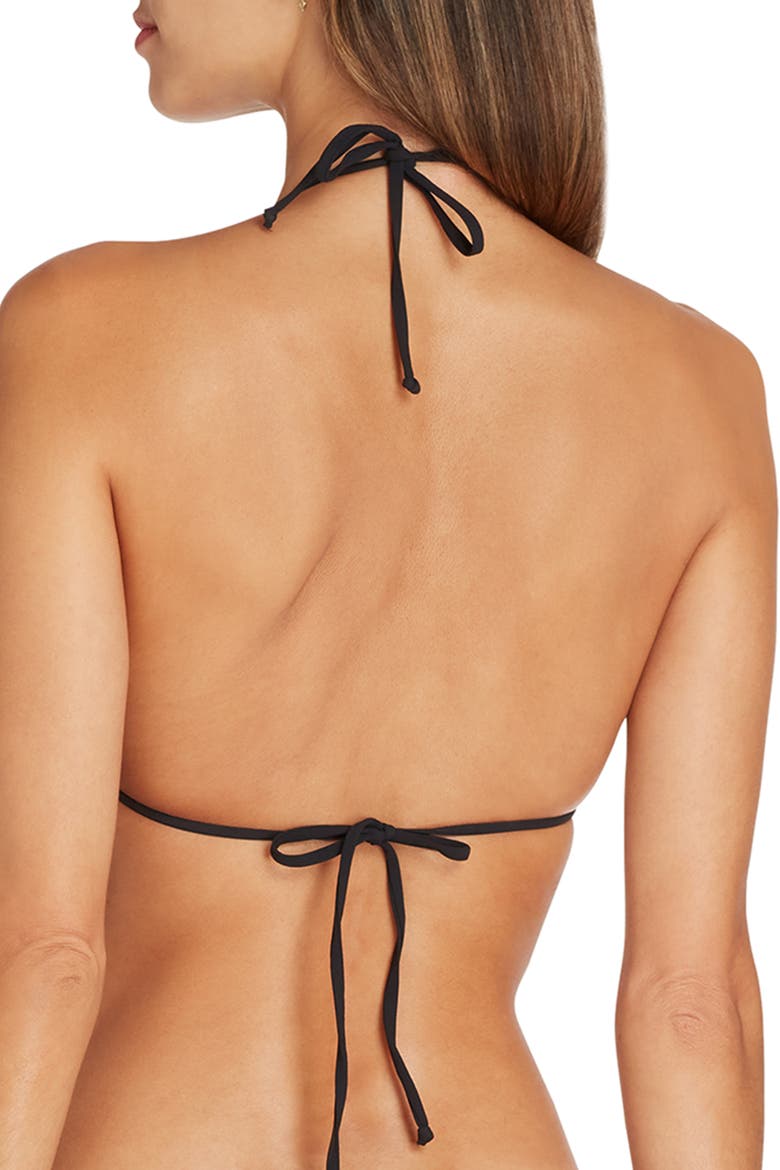 Ibiza Bandage Triangle Bikini Top, Alternate, color, Black