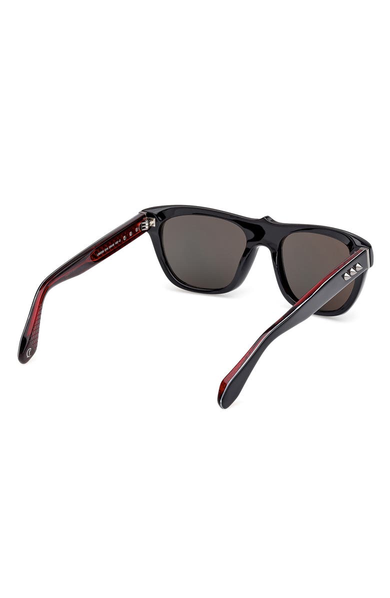 Christian Louboutin Georges 55mm Square Sunglasses, Alternate, color, Black / Gunmetal / Zeiss Smoke