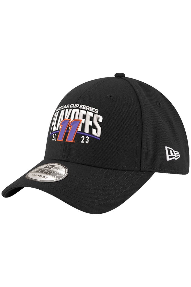 Men's New Era  Black Denny Hamlin 2023 NASCAR Cup Series Playoffs 9FORTY Adjustable Hat, Main, color, Black