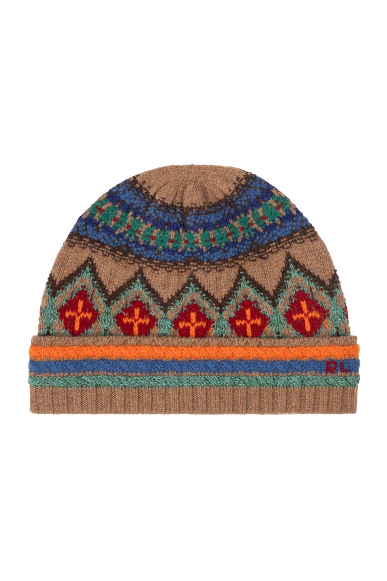 Textured Geo Beanie, Main, color, Natural Multi