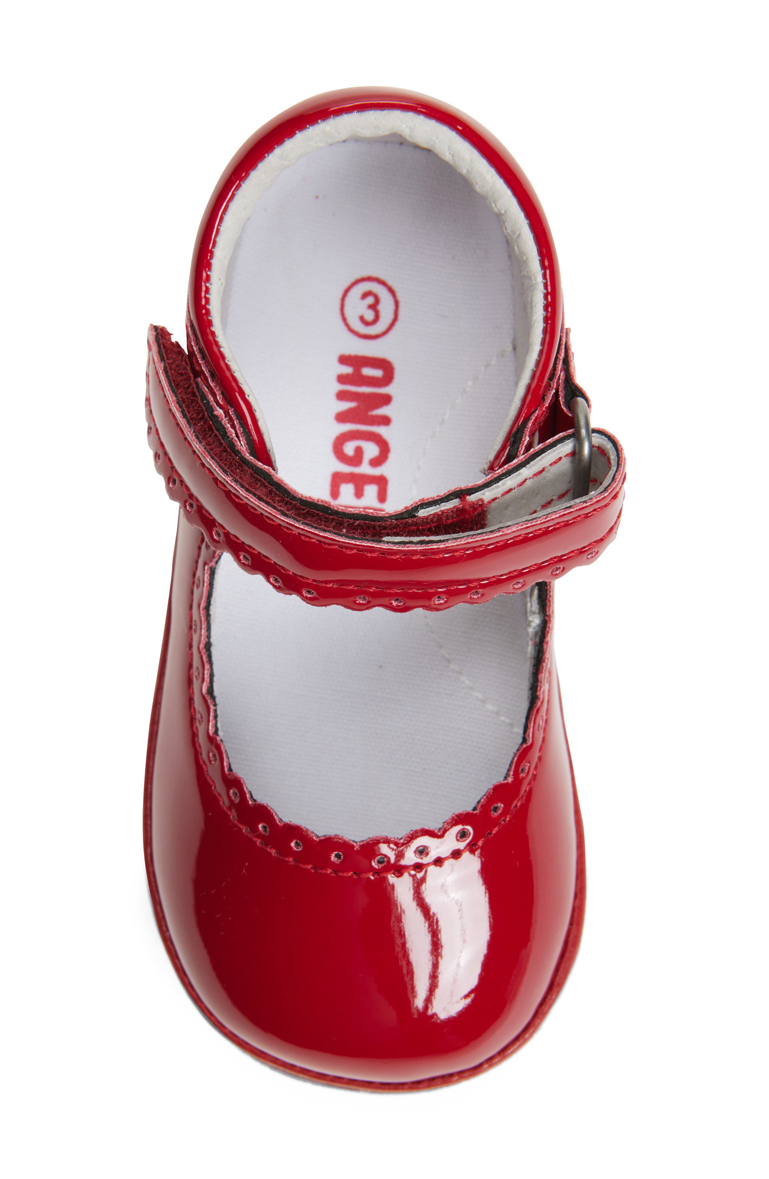 L'AMOUR Kids' Cara Scallop Mary Jane Flat, Alternate, color, Patent Red