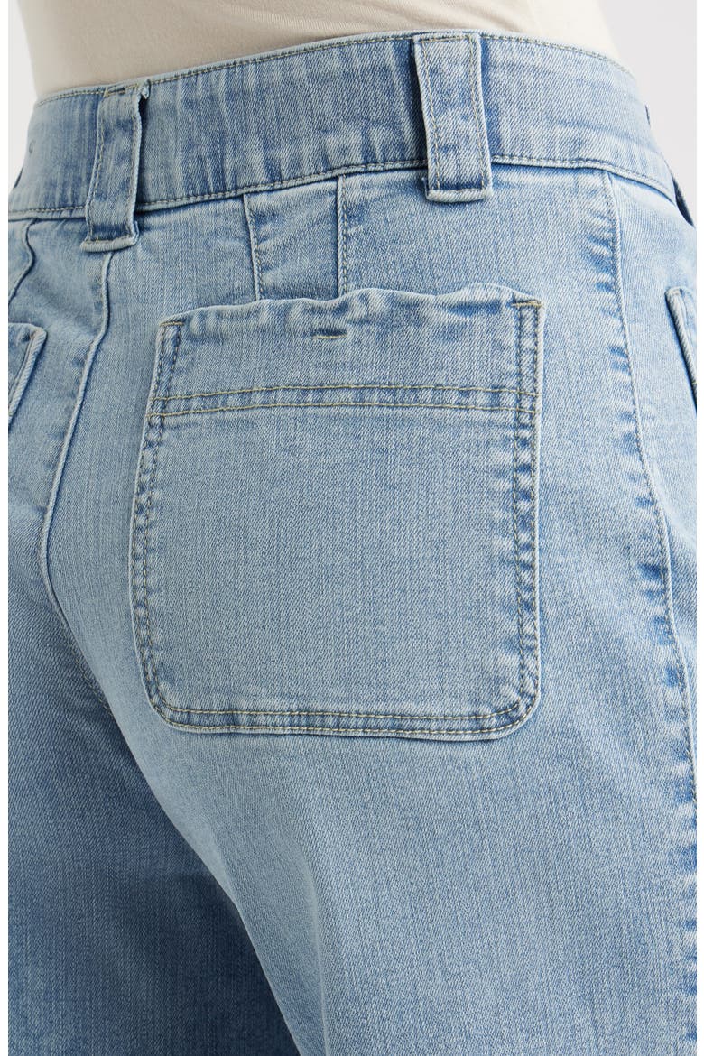Scallop Patch Pocket High Waist Crop Wide Leg Jeans, Alternate, color, LIGHT BLUE ARTISANAL