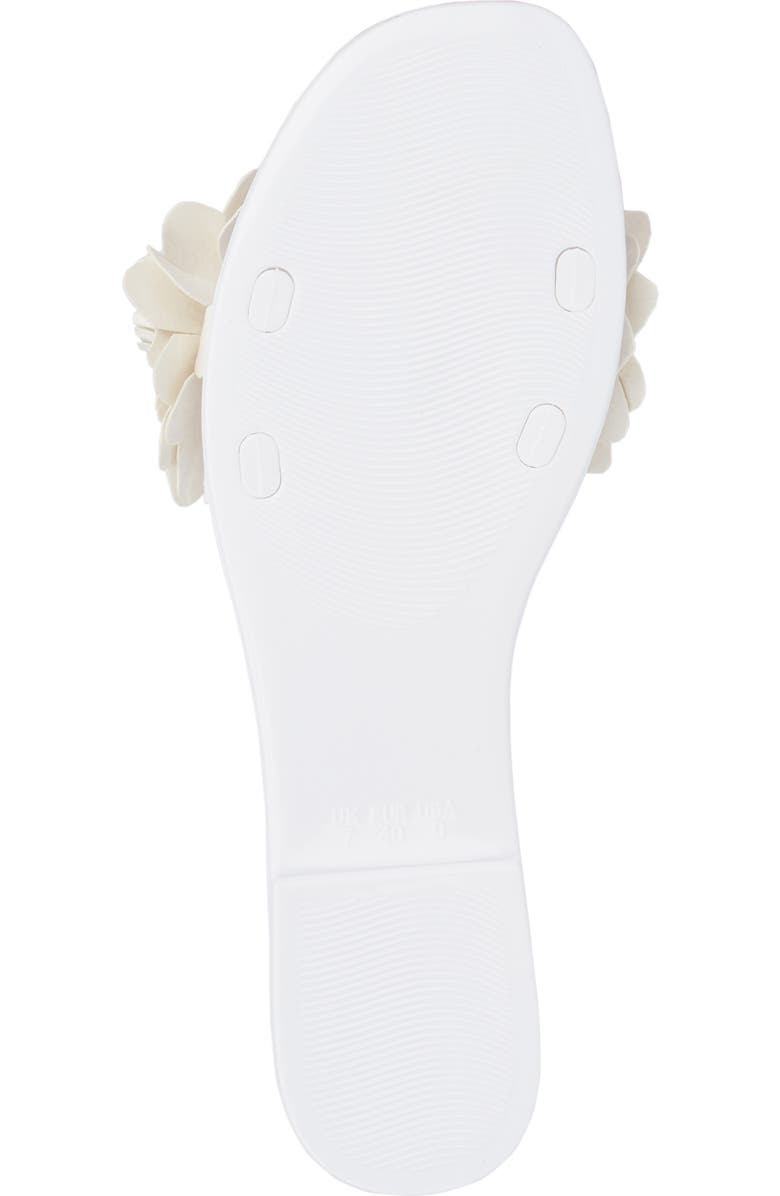 NEW YORK AND COMPANY Anella 3D Flower Slide Sandal, Alternate, color, White