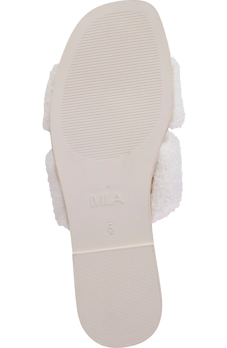 MIA Cosette Faux Shearling Sandal, Alternate, color, White