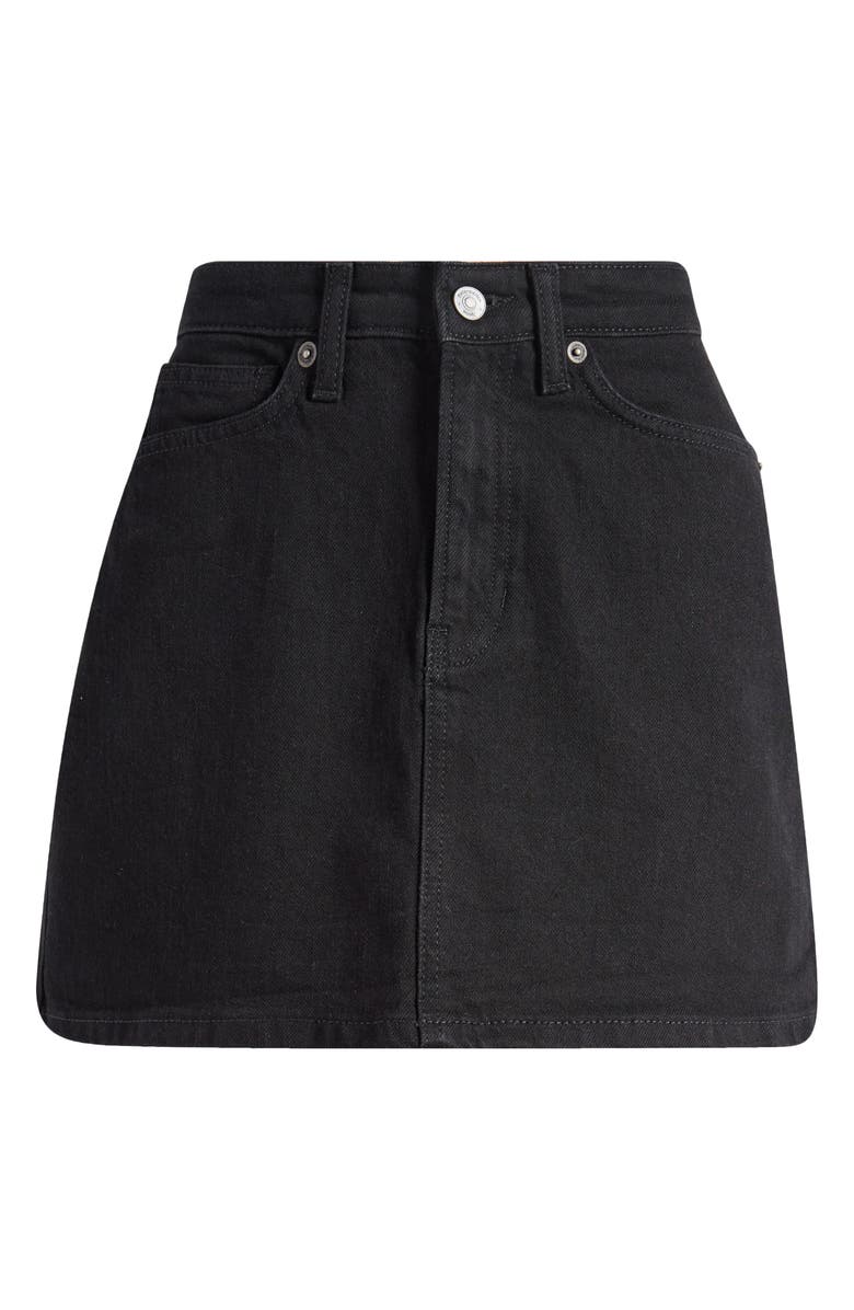 Reformation Lydia High Waist Denim Miniskirt, Alternate, color, Black