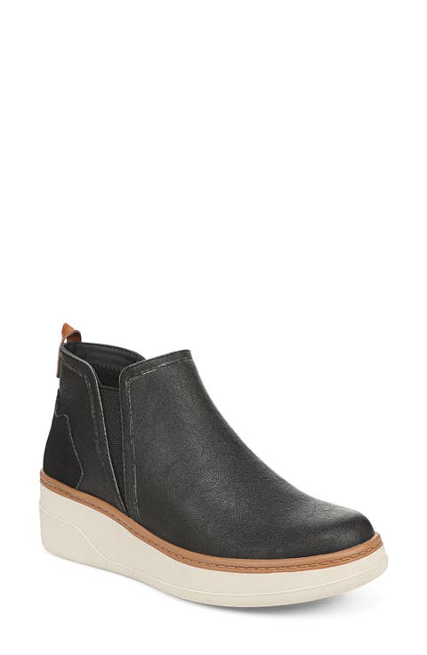 Charming Faux Leather Wedge Sneaker Bootie