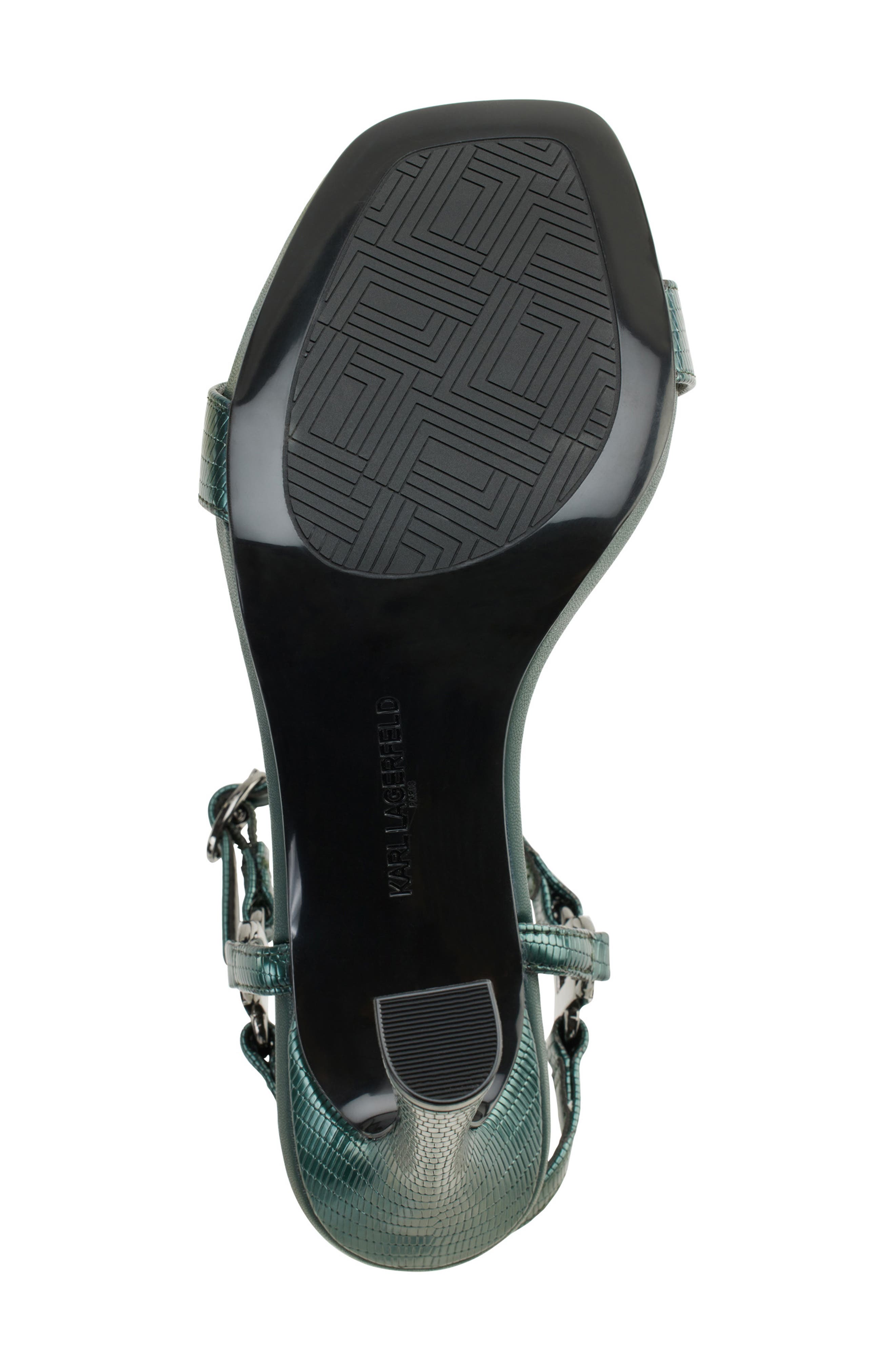 KARL LAGERFELD PARIS Cybil Ankle Strap Sandal, Alternate, color, Forest Green