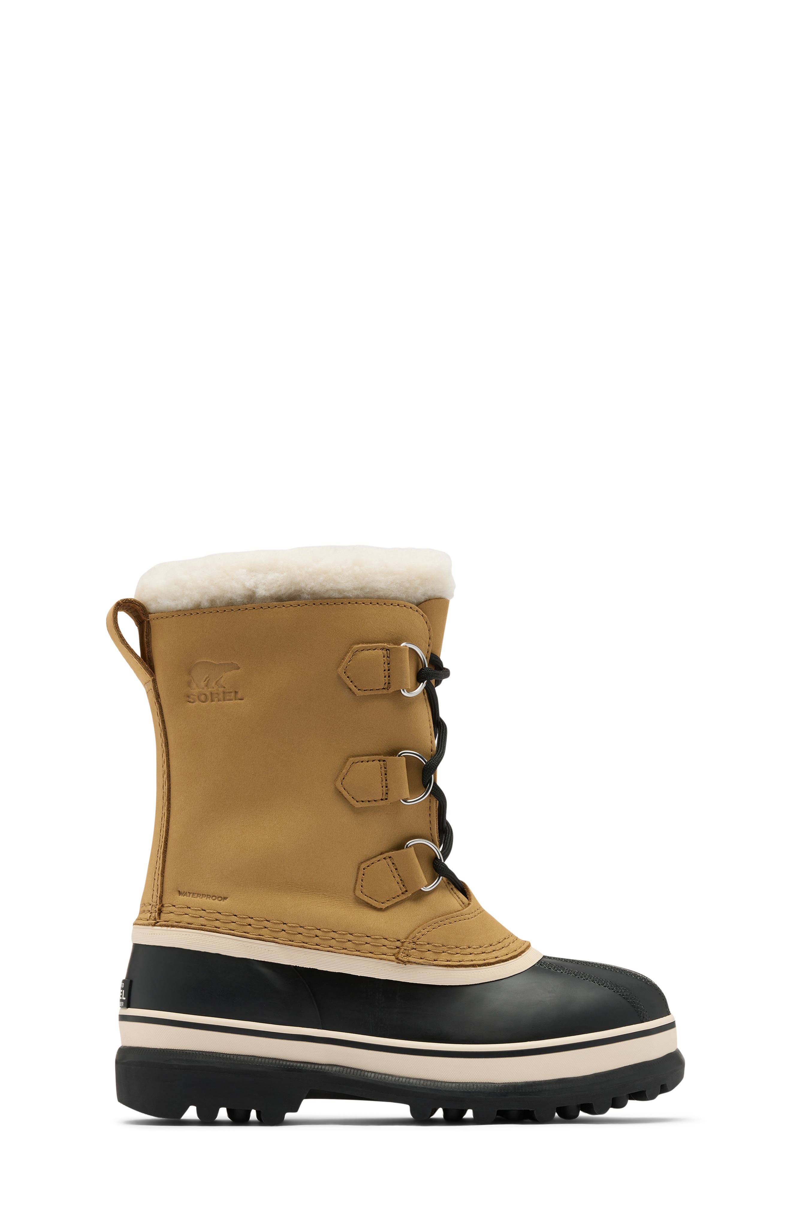 Kids' Caribou™ WP Waterproof Boot, Alternate, color, CARIBOU BUFF/ BLACK